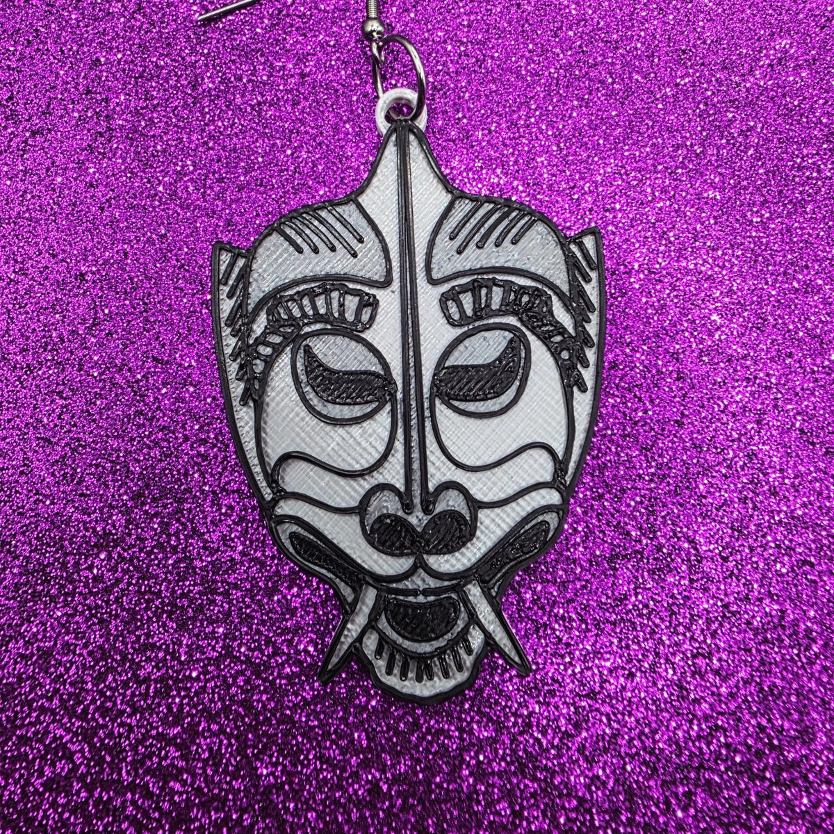 Black Sunday Horror Movie Statement Earrings 3D Printed