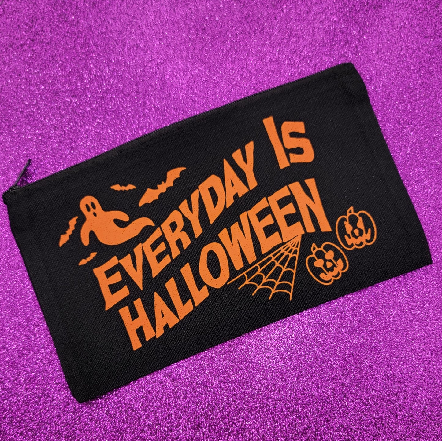 Everyday Is Halloween Zippered Pouch, Makeup Bag, Pencil Case 4.8"x8.4"
