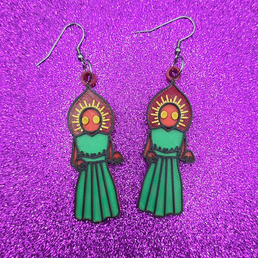 Flatwoods Monster Cryptid Statement Earrings 3D Printed