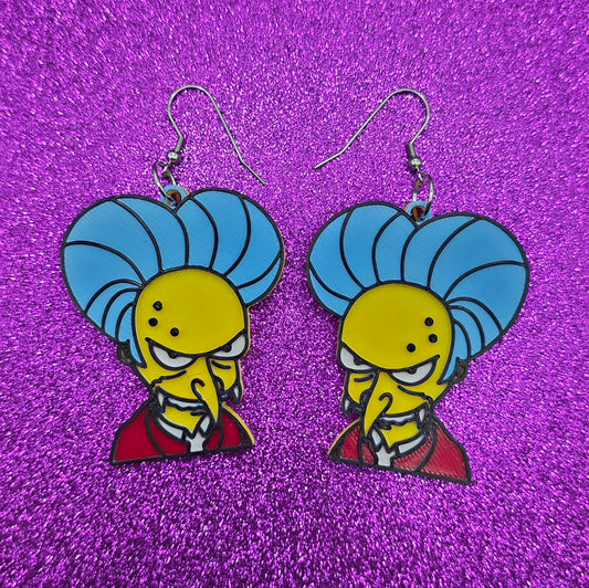Vampire Burns Statement Earrings 3D Printed