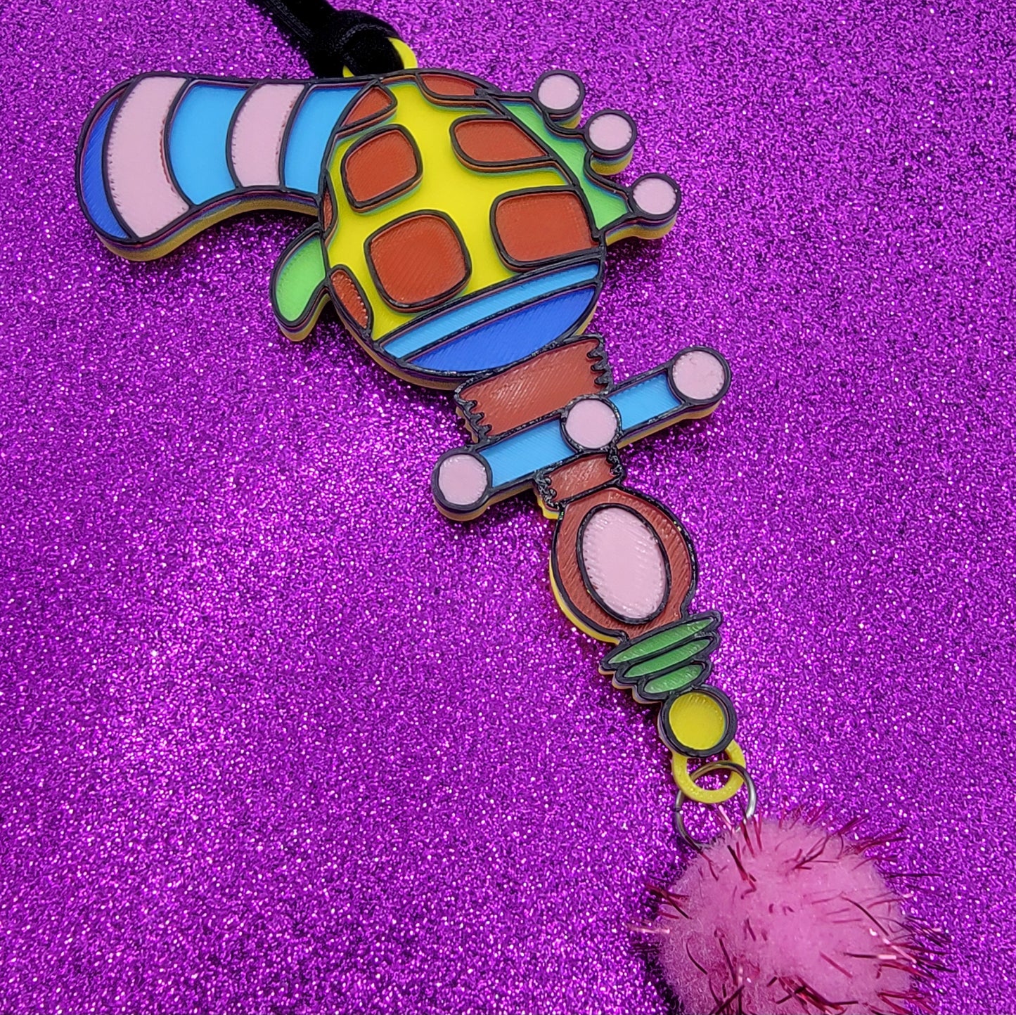 Cotton Candy Raygun 3D Printed Christmas Ornament