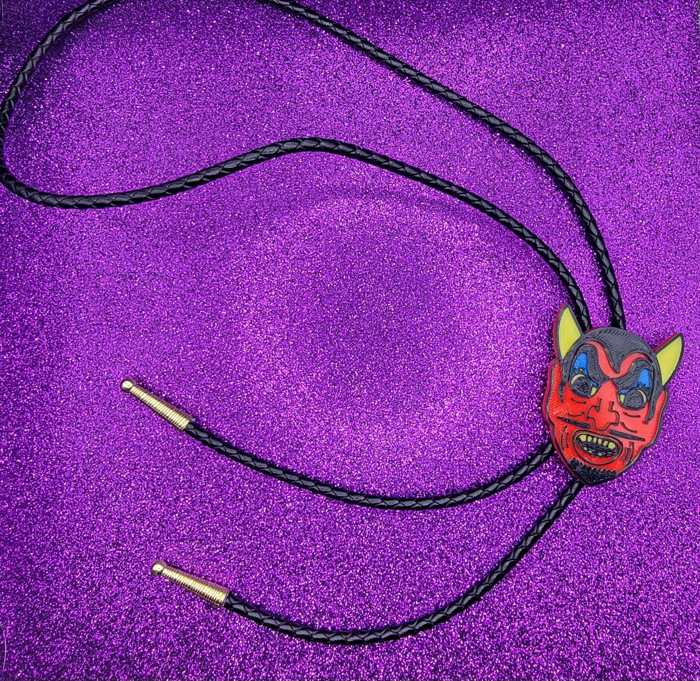 Devil Halloween Mask Bolo Tie