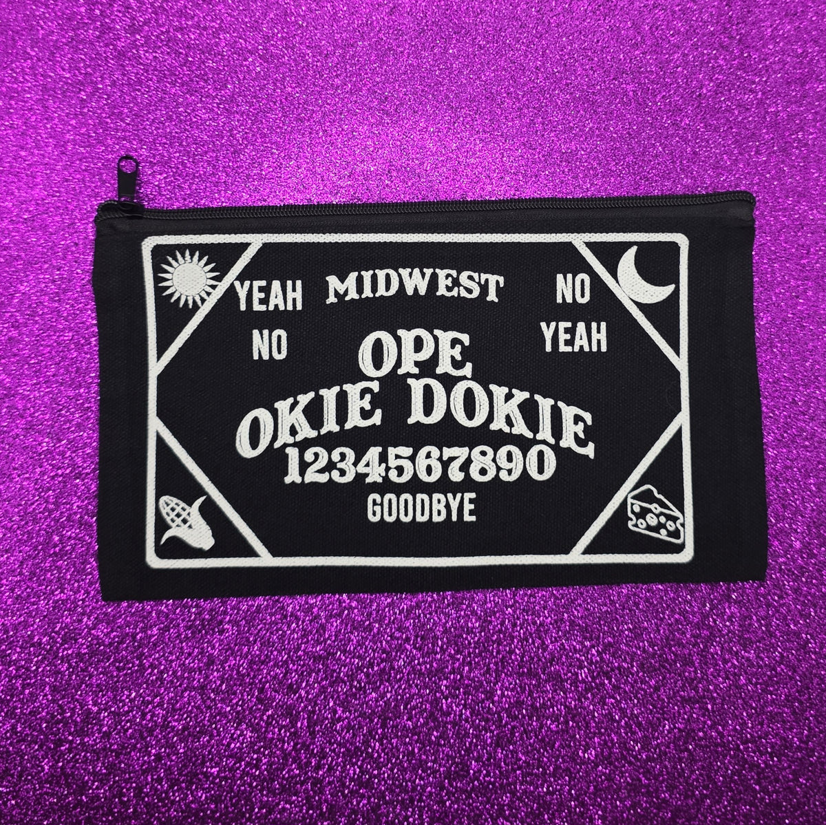 Midwest Ouija Zippered Pouch, Makeup Bag, Pencil Case 4.8"x8.4"
