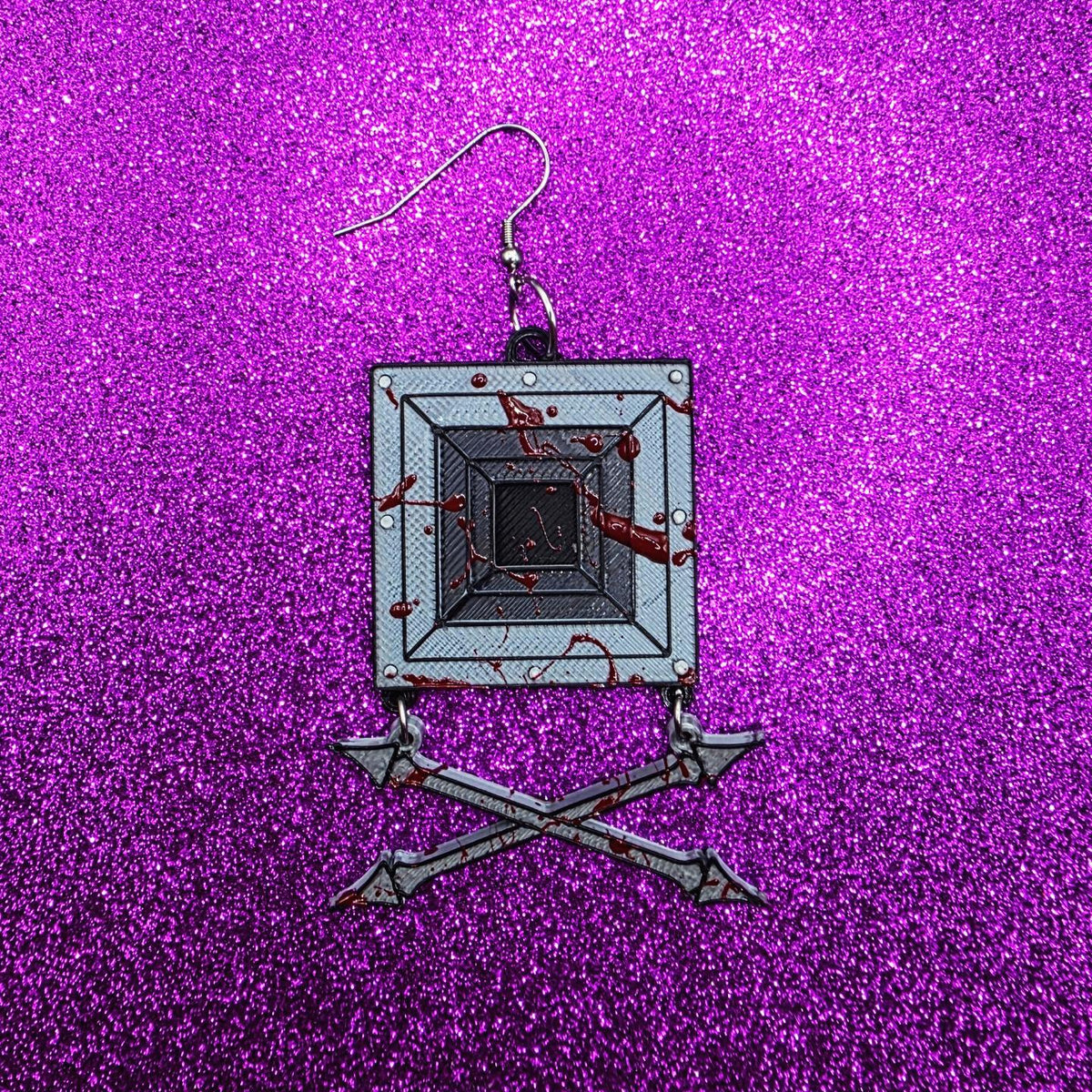 Little Death Horror Movie Statement Earrings 3D Printed