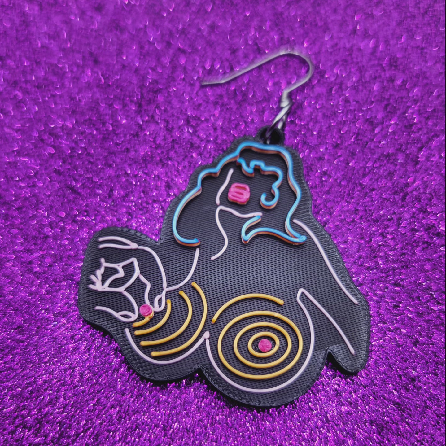 Titty Twister Statement Earrings 3D Printed