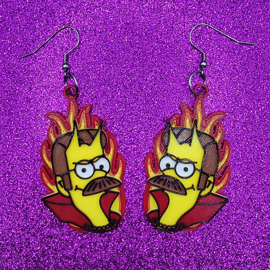 Devil Ned Statement Earrings 3D Printed