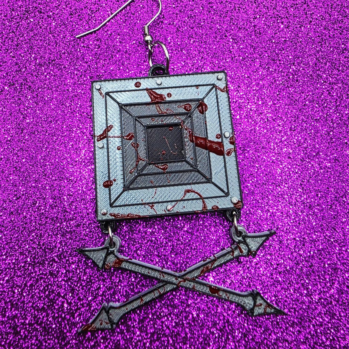 Little Death Horror Movie Statement Earrings 3D Printed
