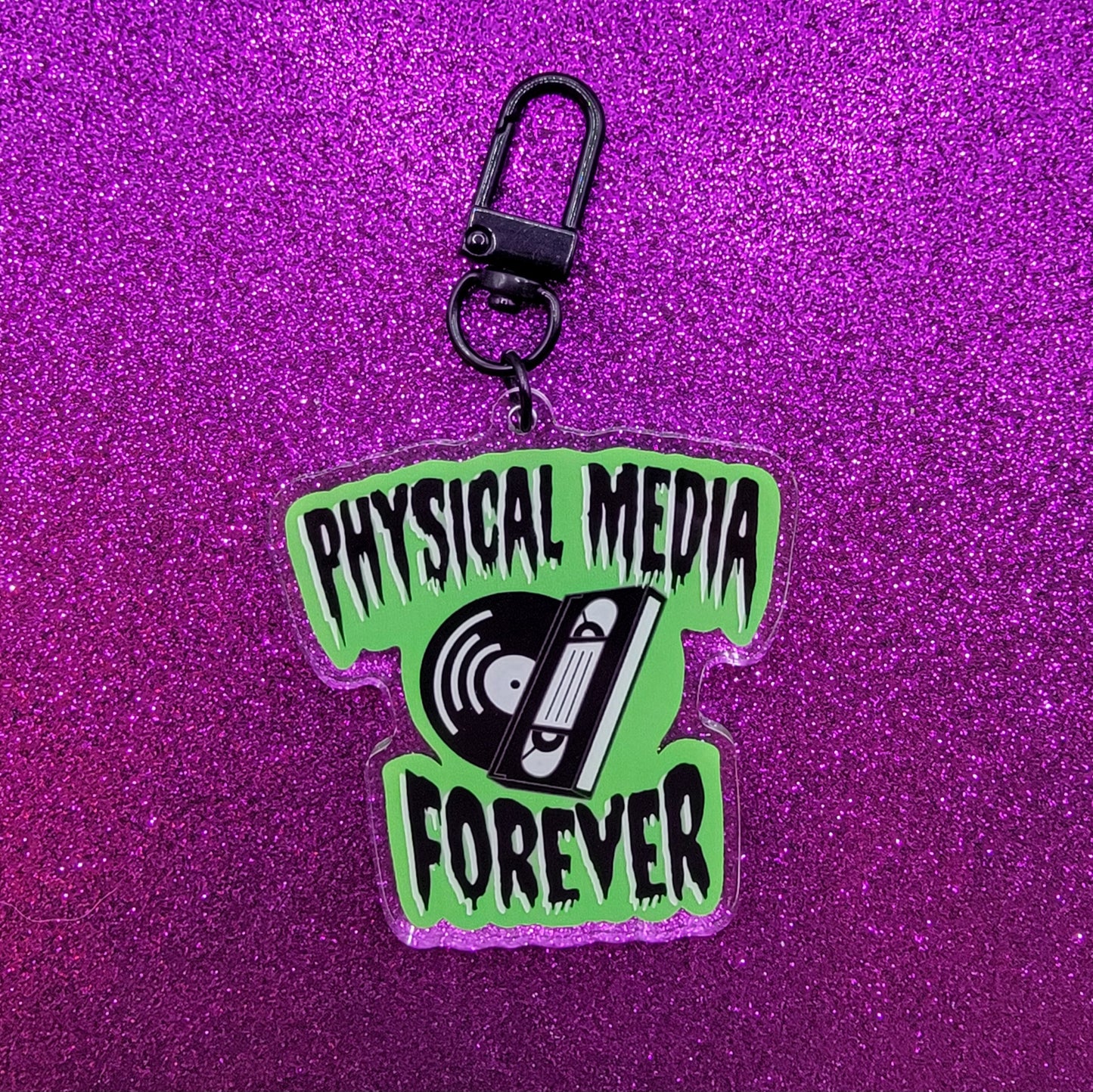 Physical Media Forever Acrylic Keychain 2"