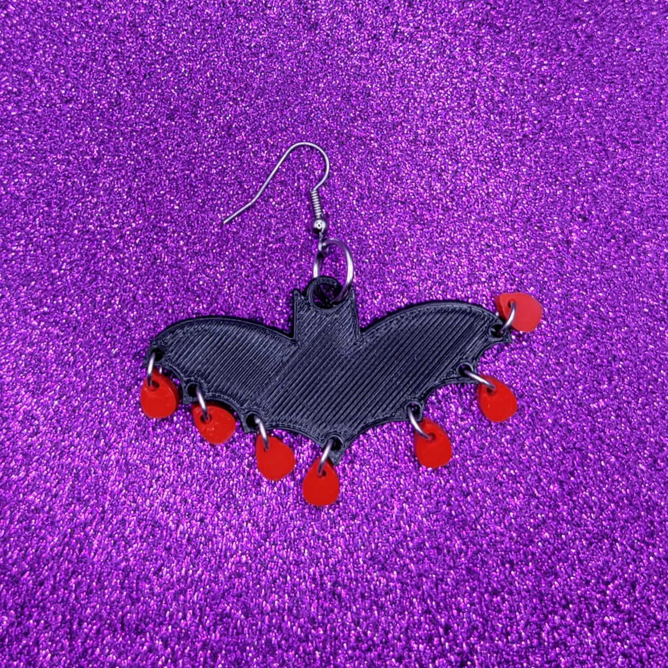 Bat Drip Statement Earrings 3D Printed