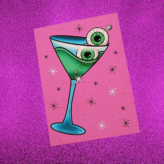 Eyeball Martini Art Print 5"x7"