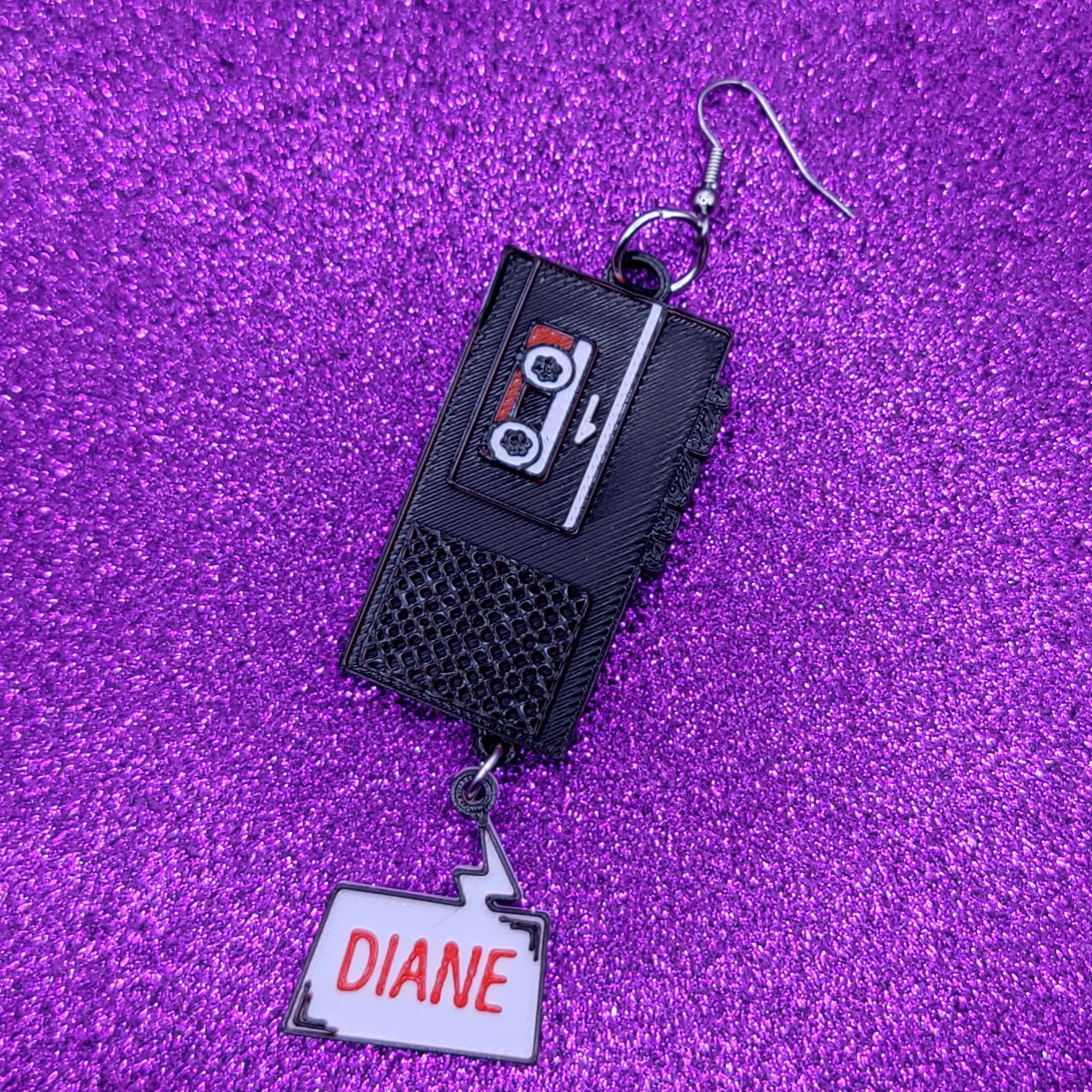 Diane Twin Peaks Tape Recorder 3D Printed Statement Earrings