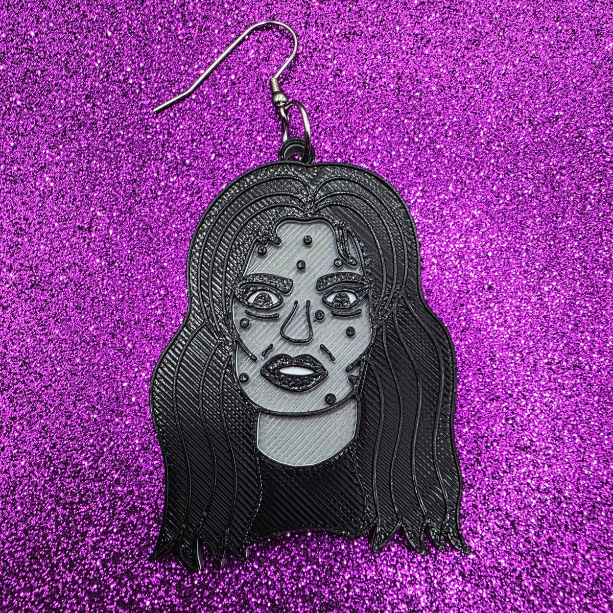 Black Sunday Horror Movie Statement Earrings 3D Printed