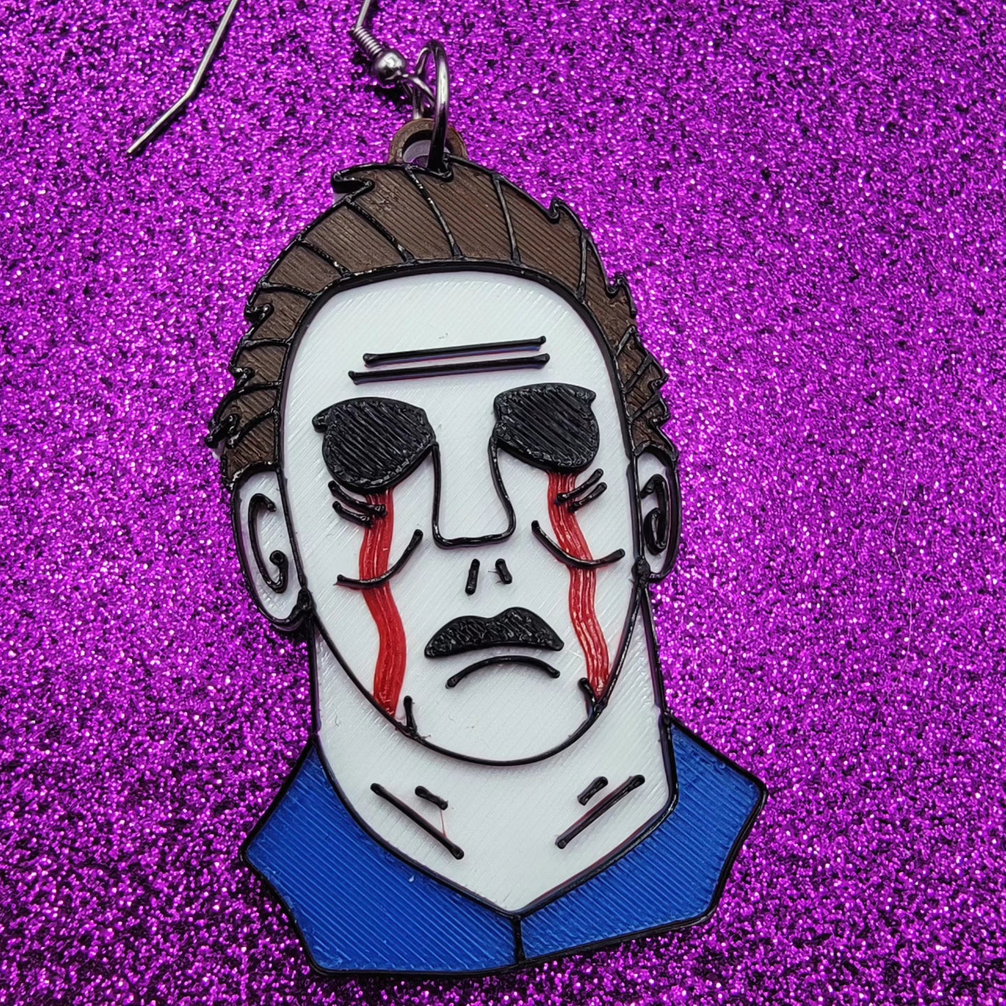 Michael Horror Movie Statement Earrings 3D Printed