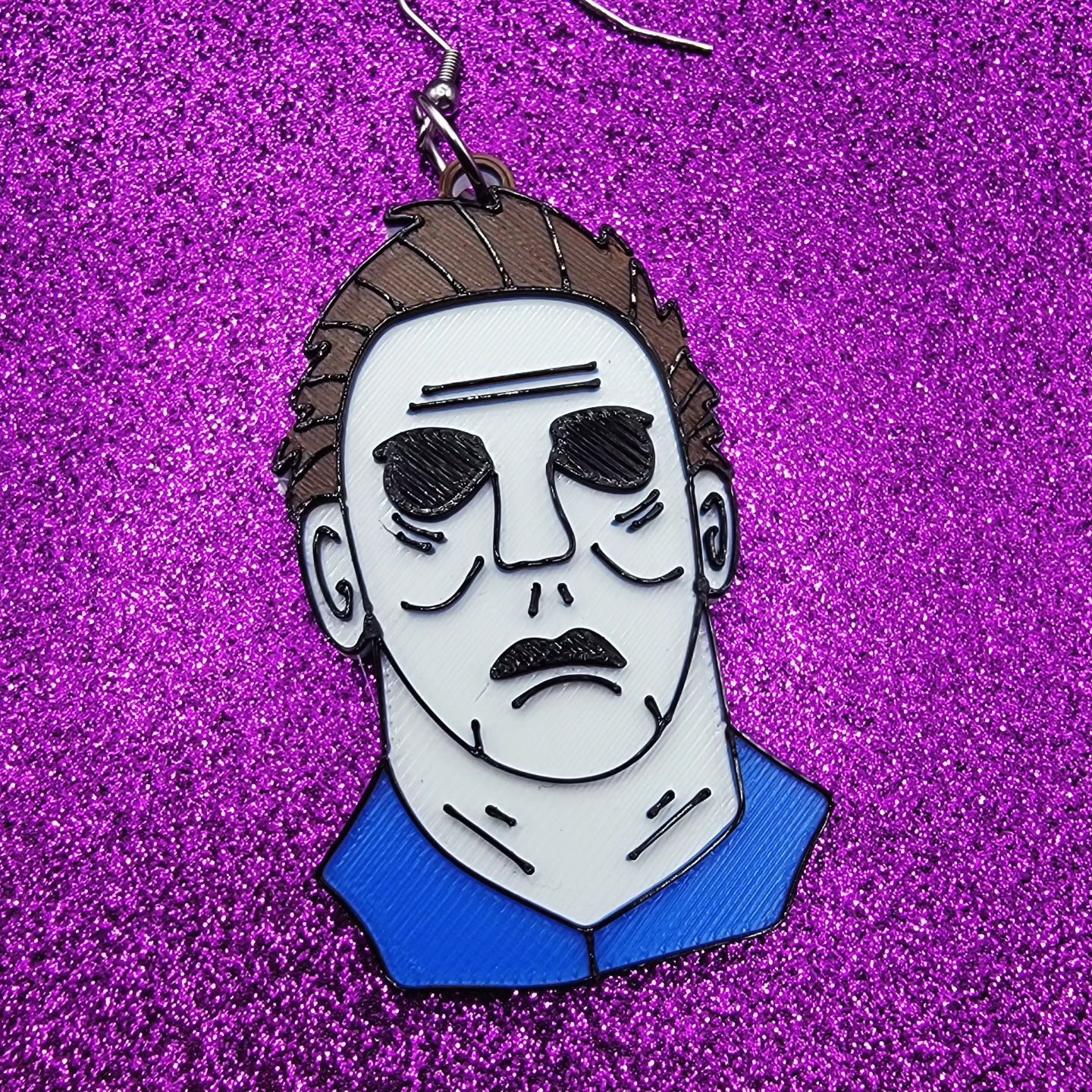 Michael Horror Movie Statement Earrings 3D Printed