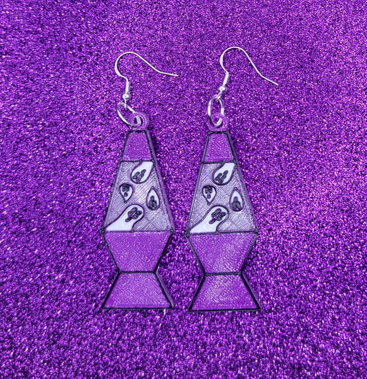 Spooky Lava Lamp Earrings 3d Printed