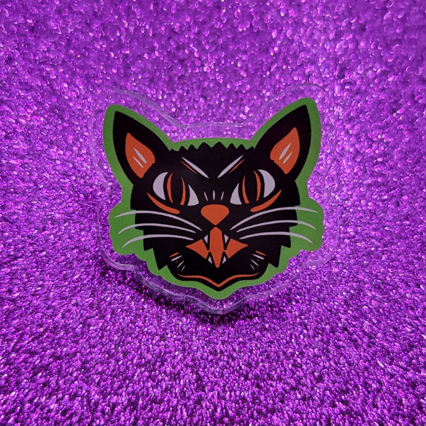 Black Cat Acrylic Pin