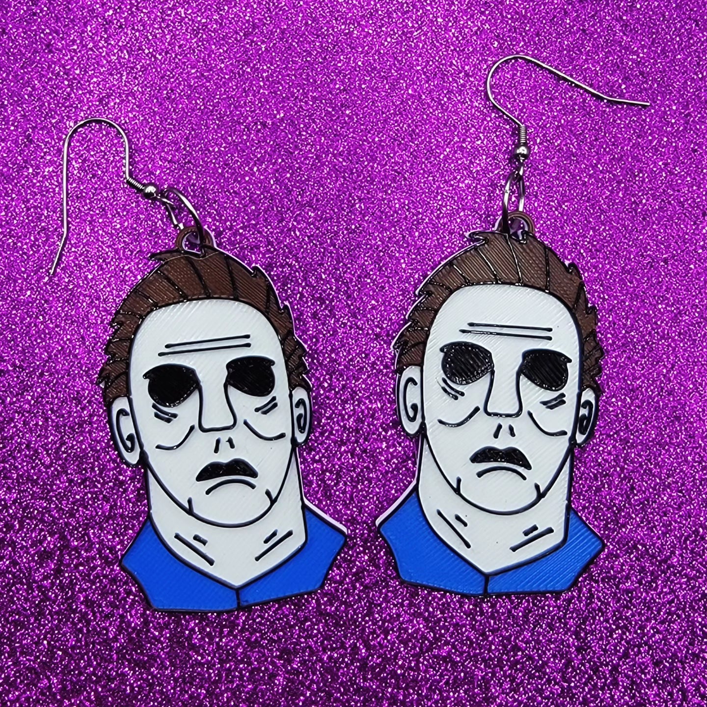 Michael Horror Movie Statement Earrings 3D Printed