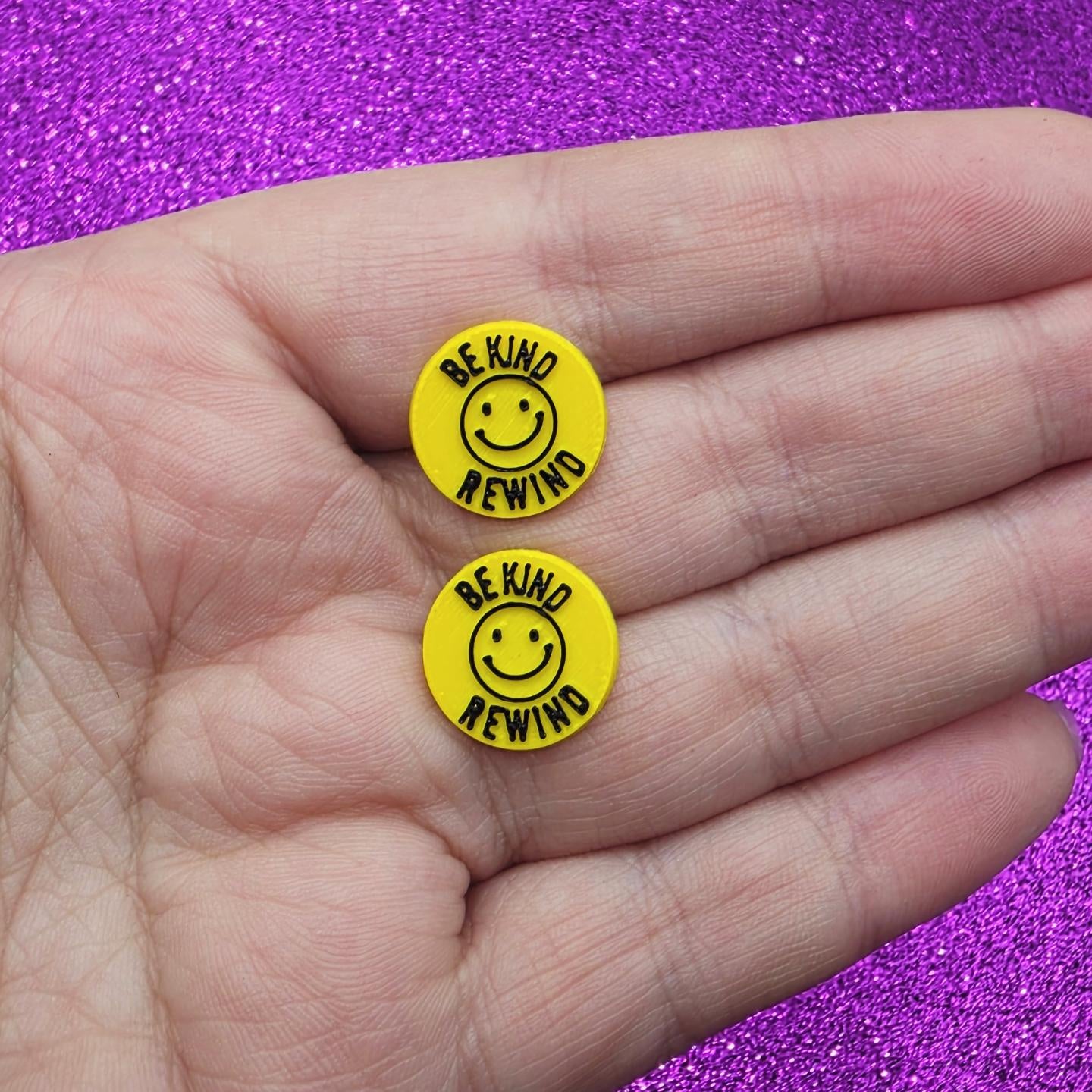 Be Kind Rewind Sticker Stud Earrings