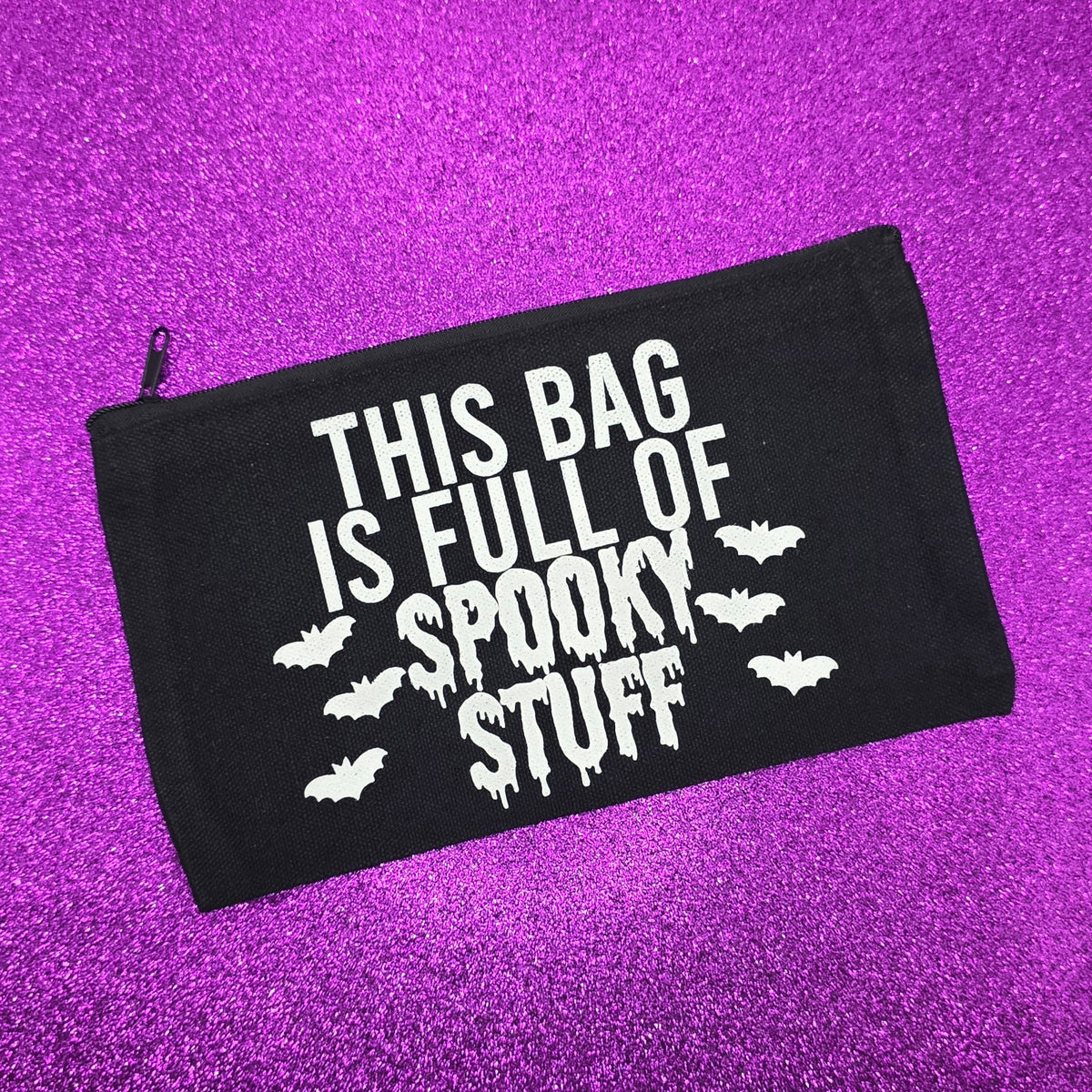 Spooky Stuff Zippered Pouch, Makeup Bag, Pencil Case 4.8"x8.4"