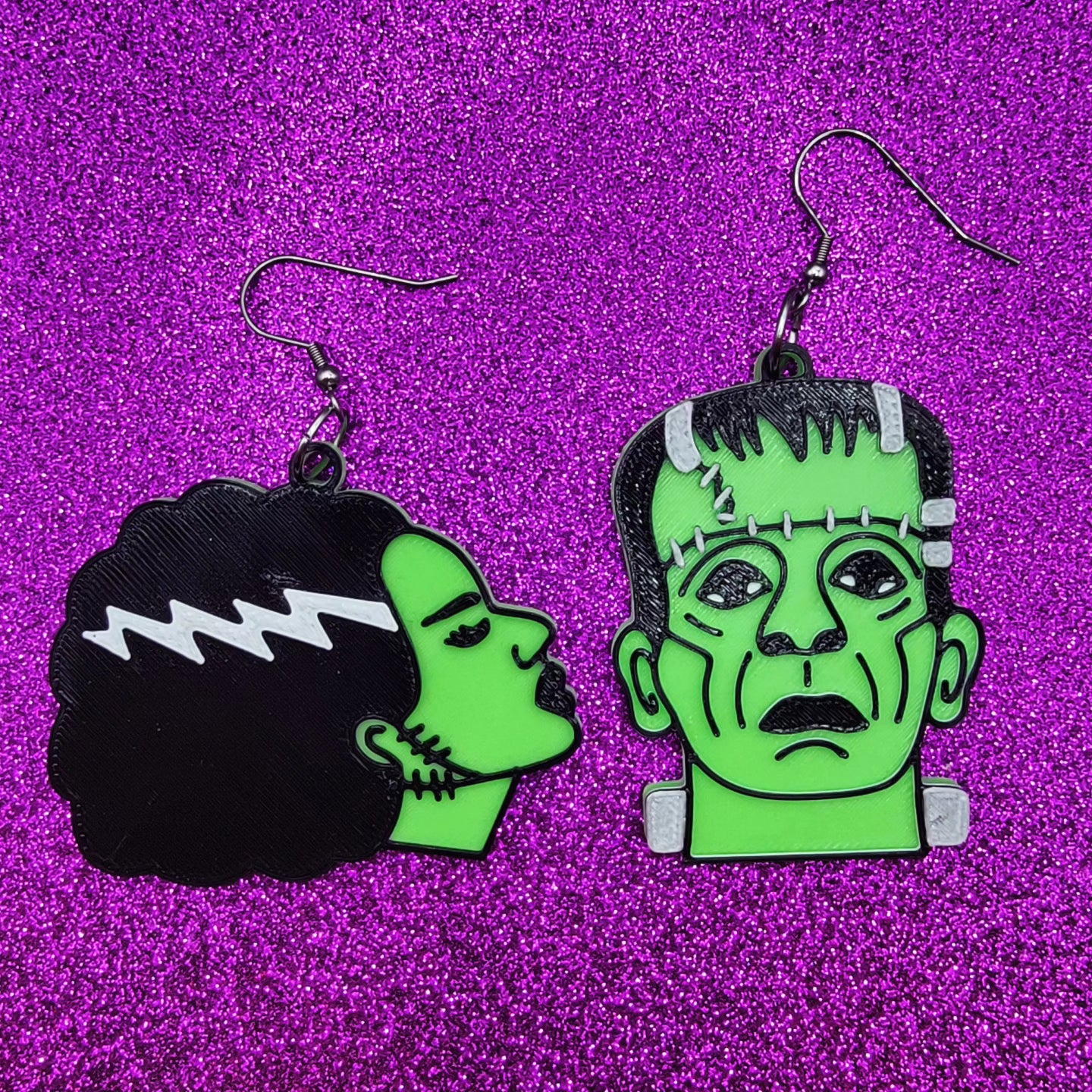 Frank Horror Movie Statement Earrings 3D Printed