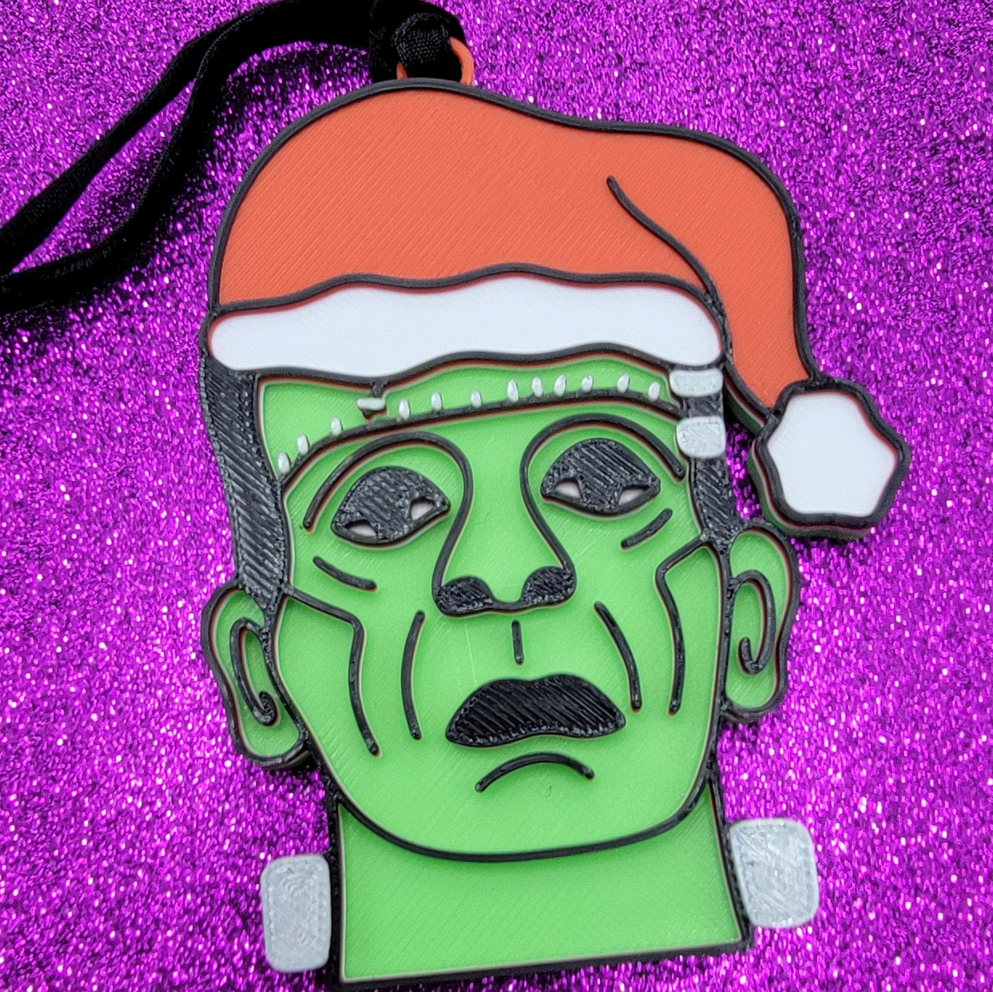 Santa Frankenstein 3D Printed Christmas Ornament