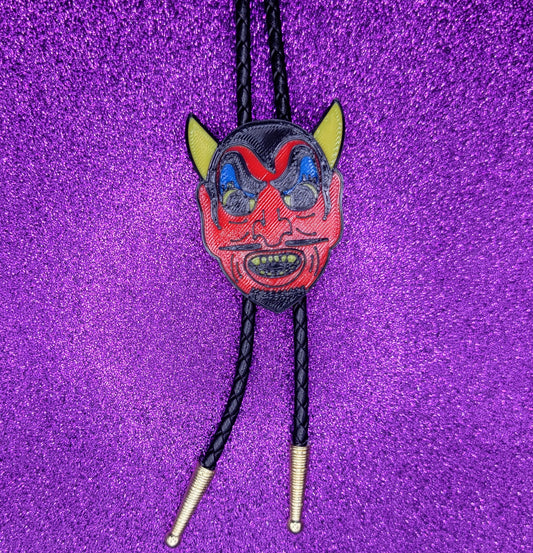Devil Halloween Mask Bolo Tie