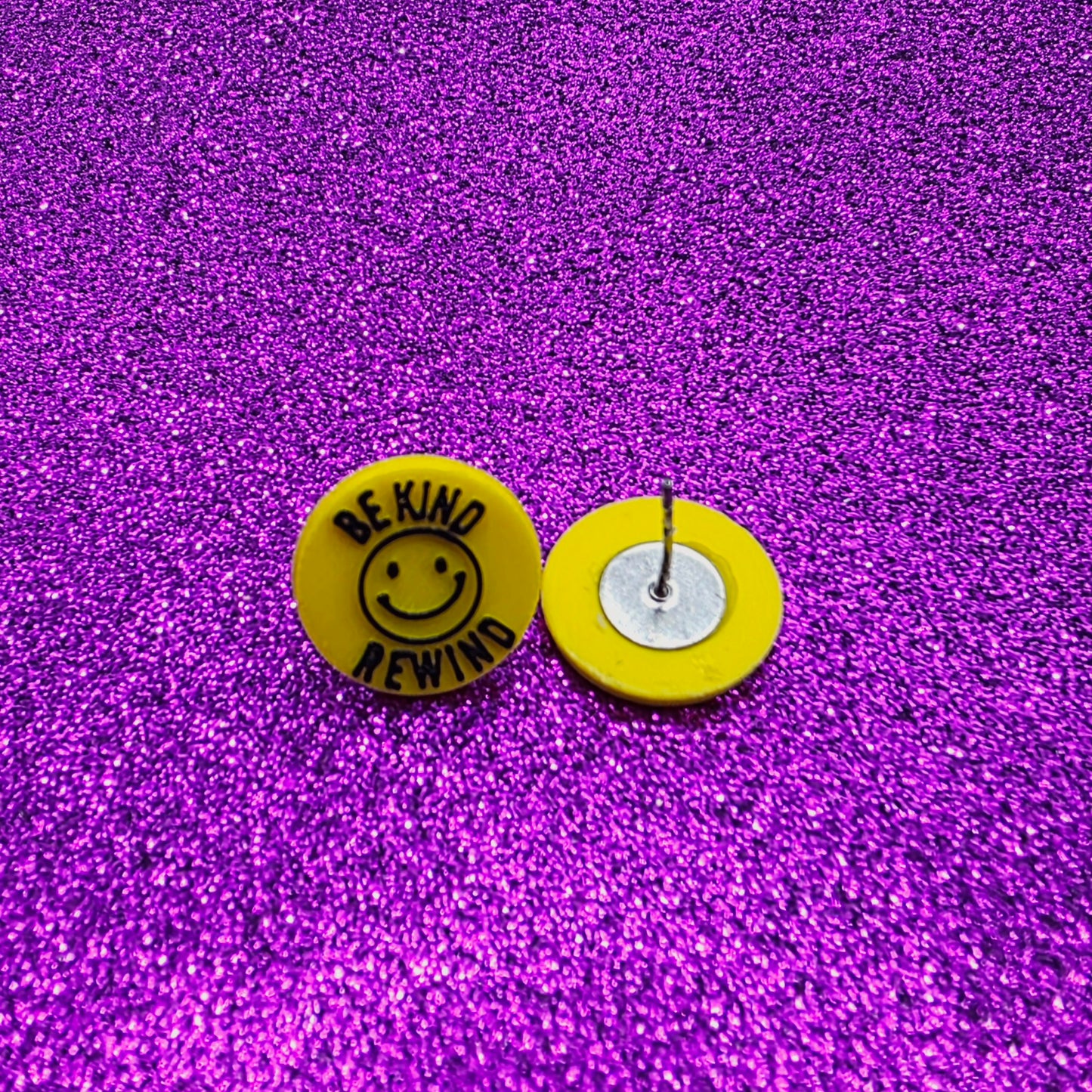 Be Kind Rewind Sticker Stud Earrings