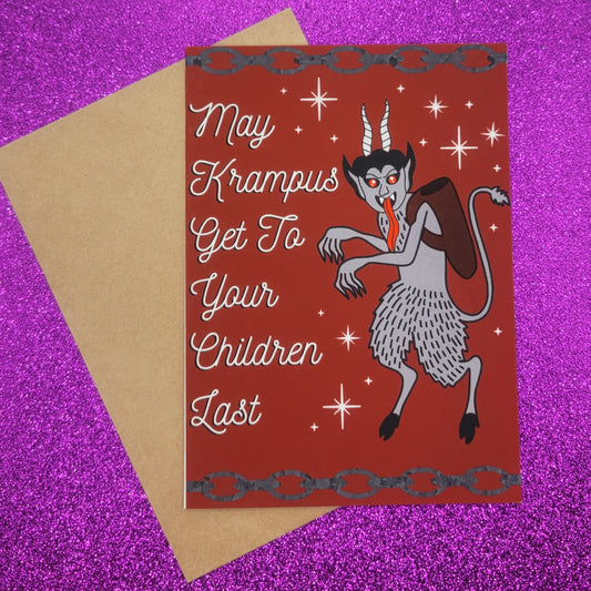 Krampusnacht Blessing Krampus Spooky Christmas Greeting Card 5x7, Goth Christmas, Creepmas Card, Horror Holiday