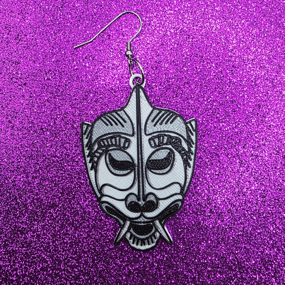 Black Sunday Horror Movie Statement Earrings 3D Printed