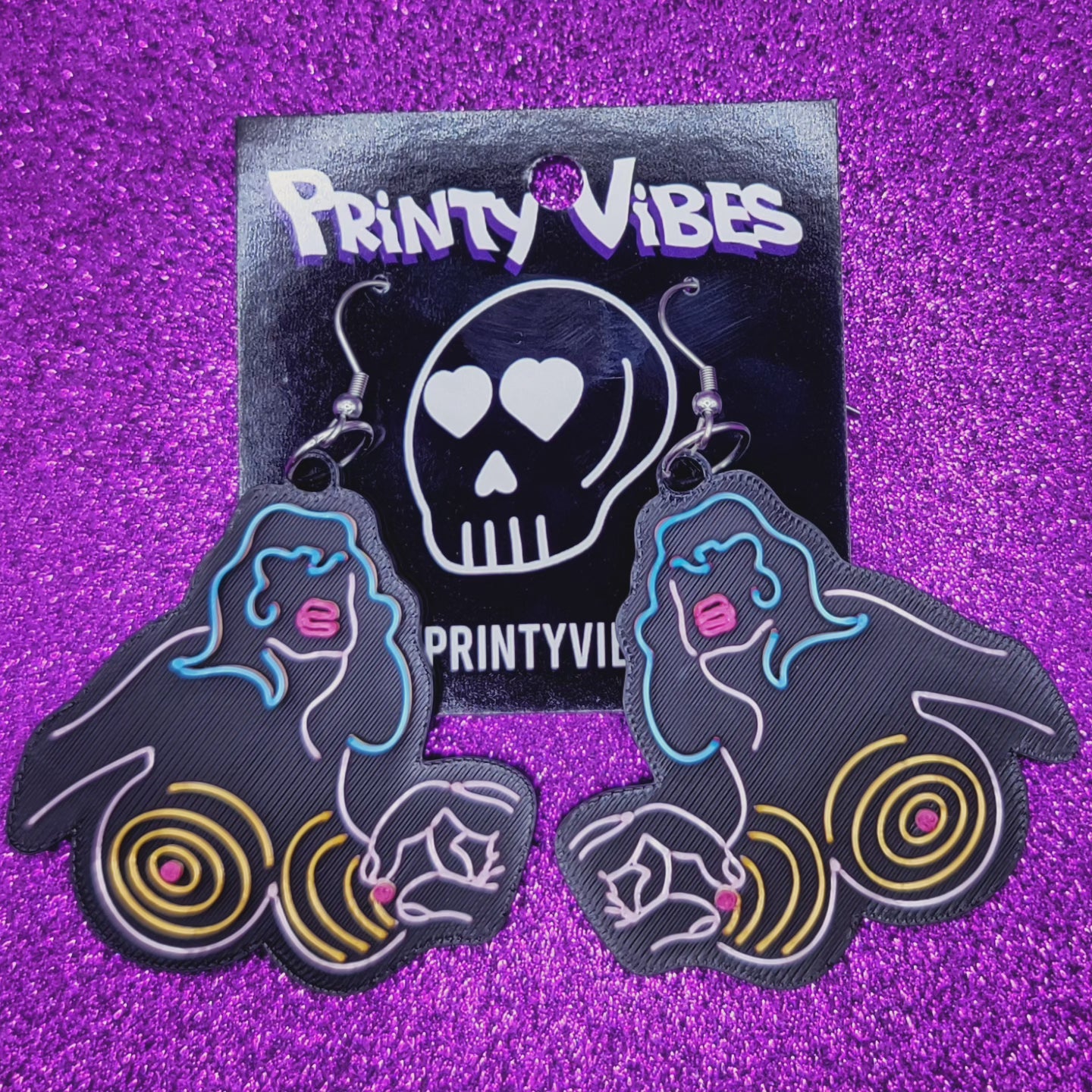 Titty Twister Statement Earrings 3D Printed