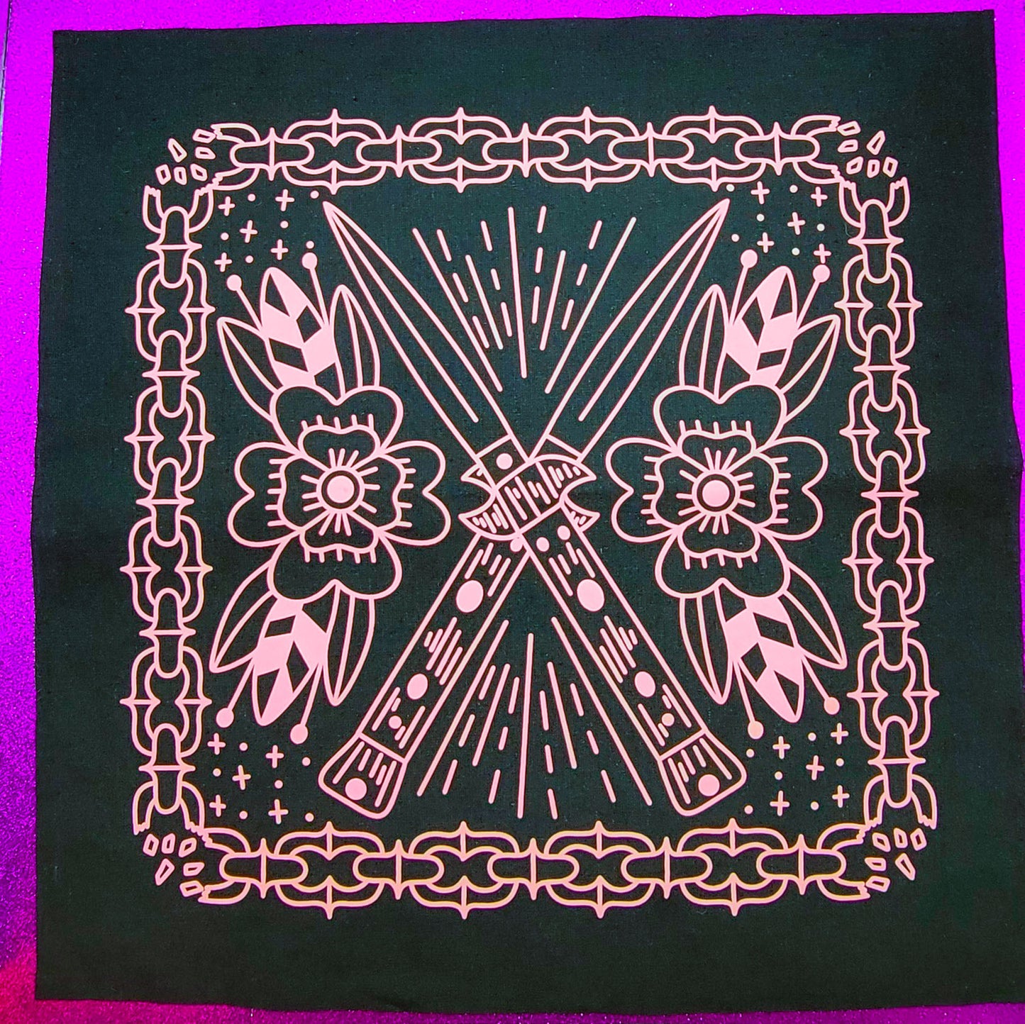 Pink Switchblade Canvas Back Patch