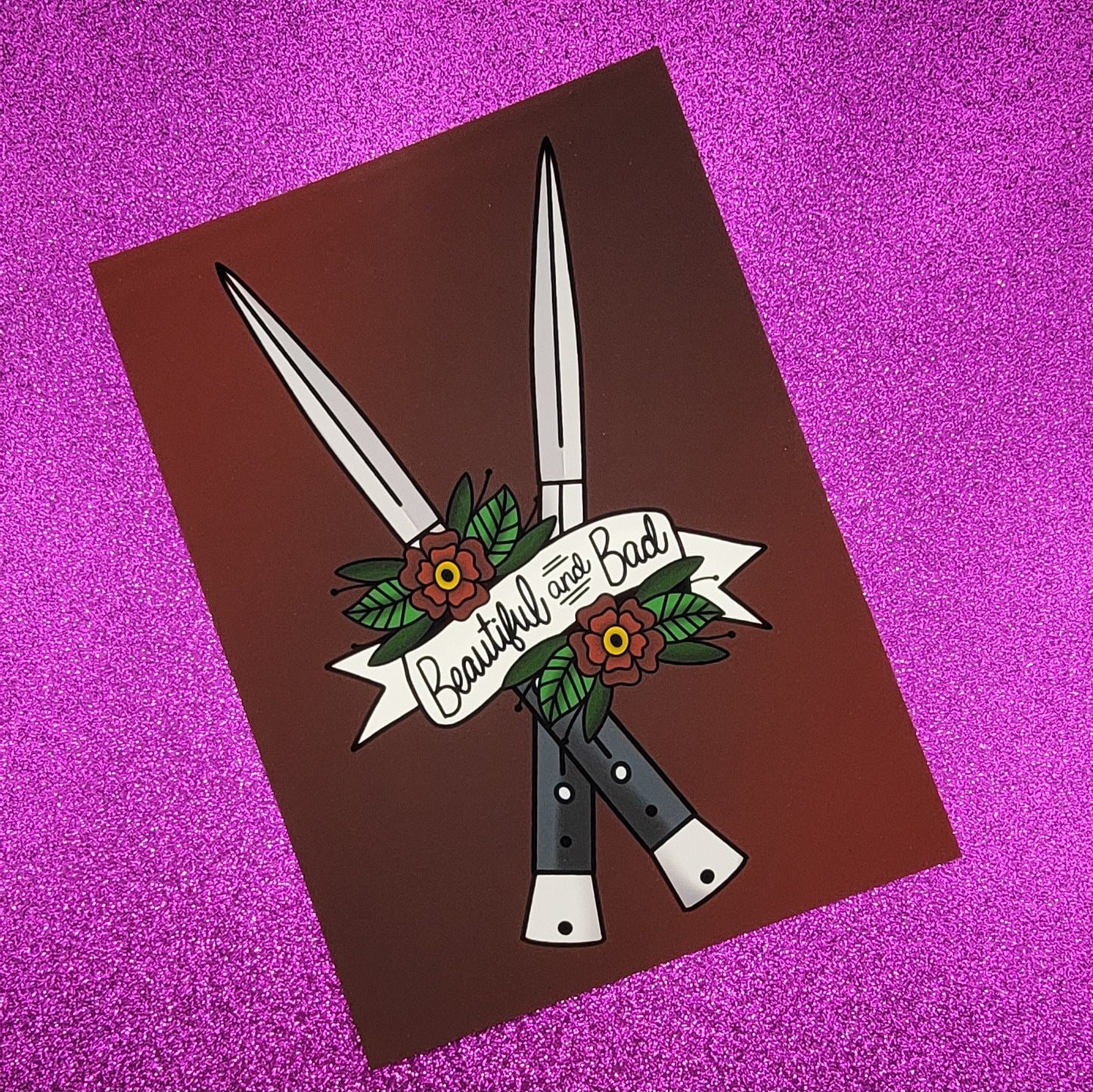 Beautiful and Bad Horror Movie Art Print 5"x7"