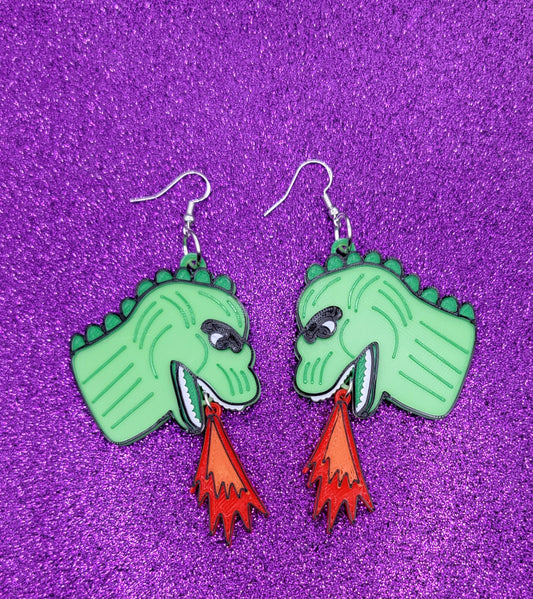 Lizard King Kaiju Statement Earrings 3D Printed