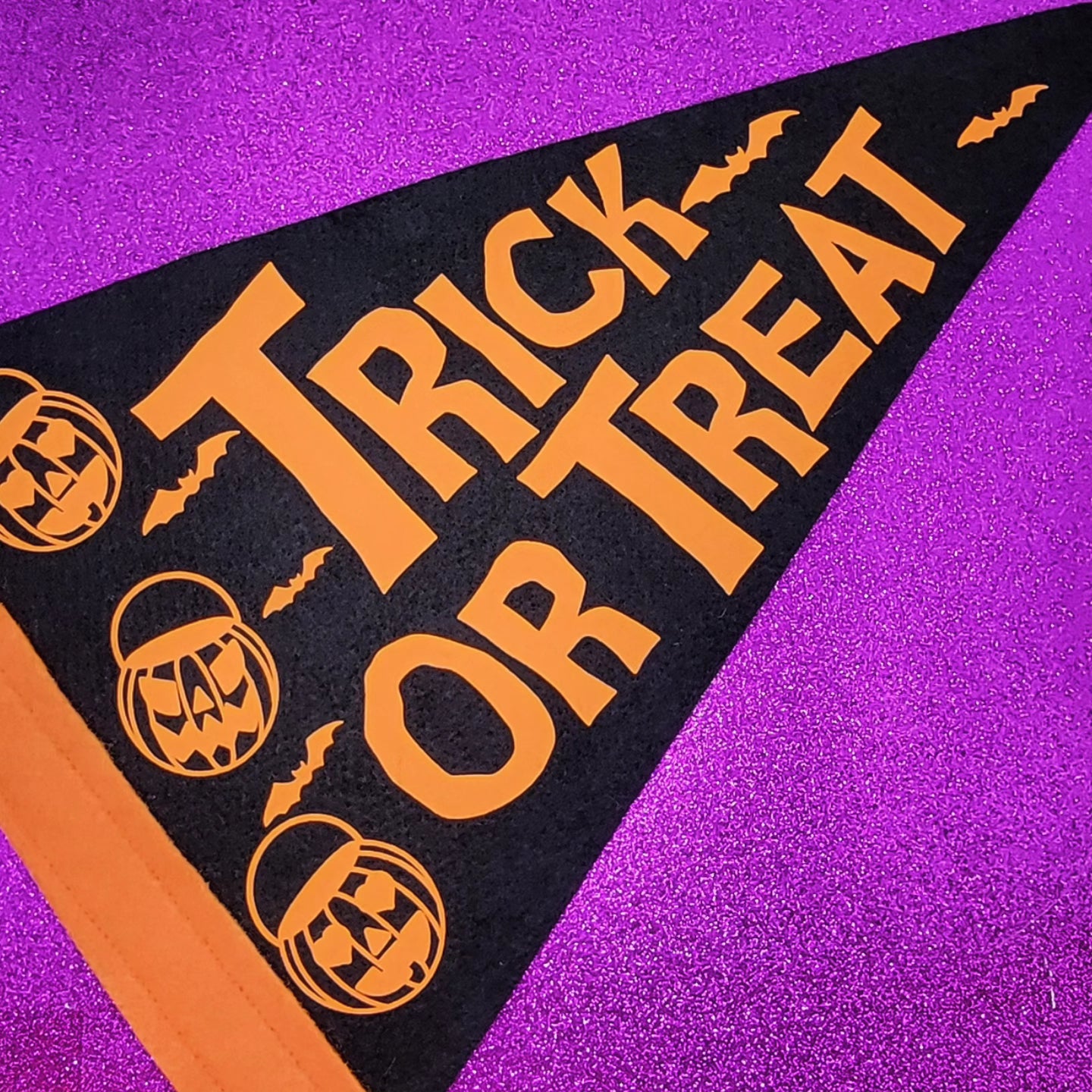 Trick Or Treat Halloween 10X15 Felt Pennant Banner Flag Gallery Wall Decor