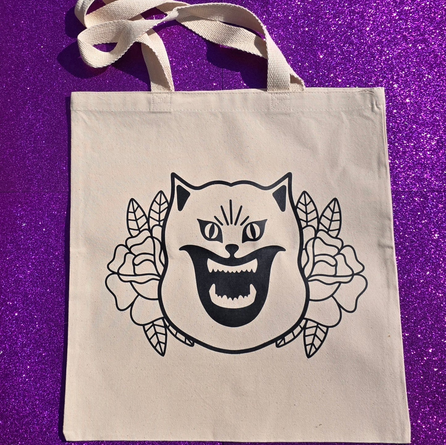 House Tote Bag Natural Cotton Reusable Shopping Bag 15"x16"