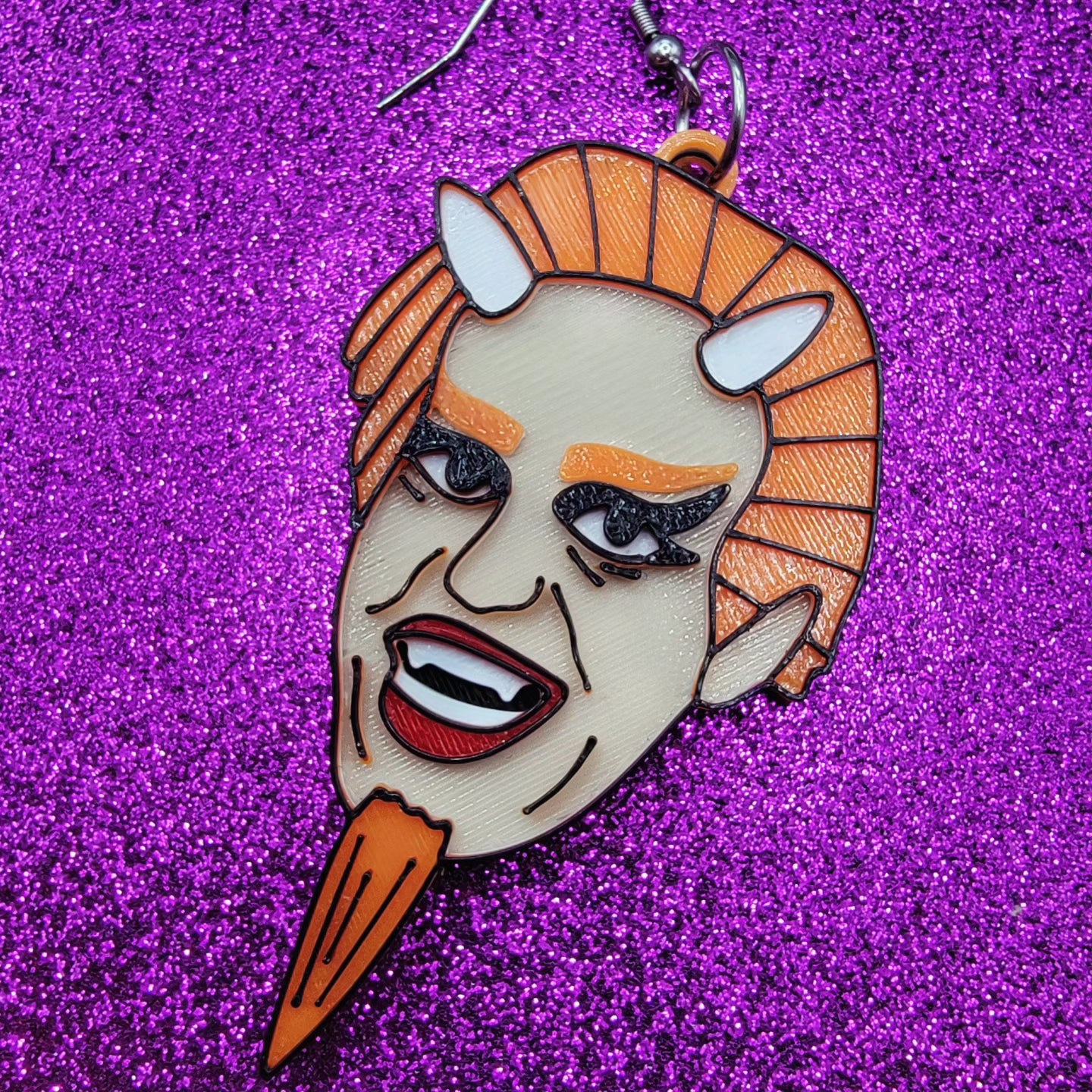 Forbidden Statement Earrings 3D Printed