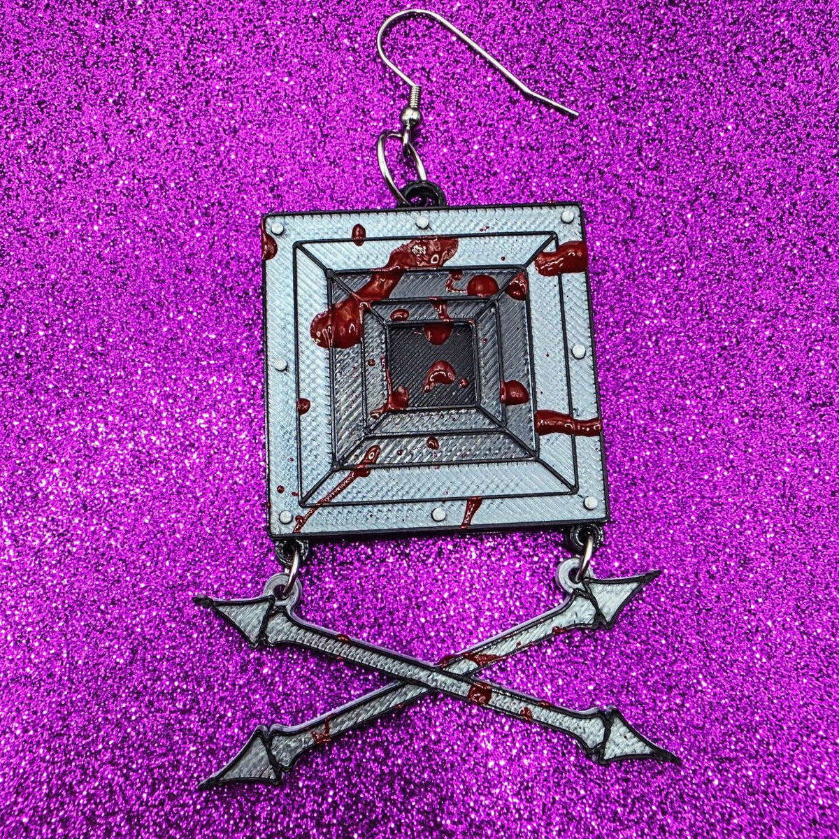 Little Death Horror Movie Statement Earrings 3D Printed