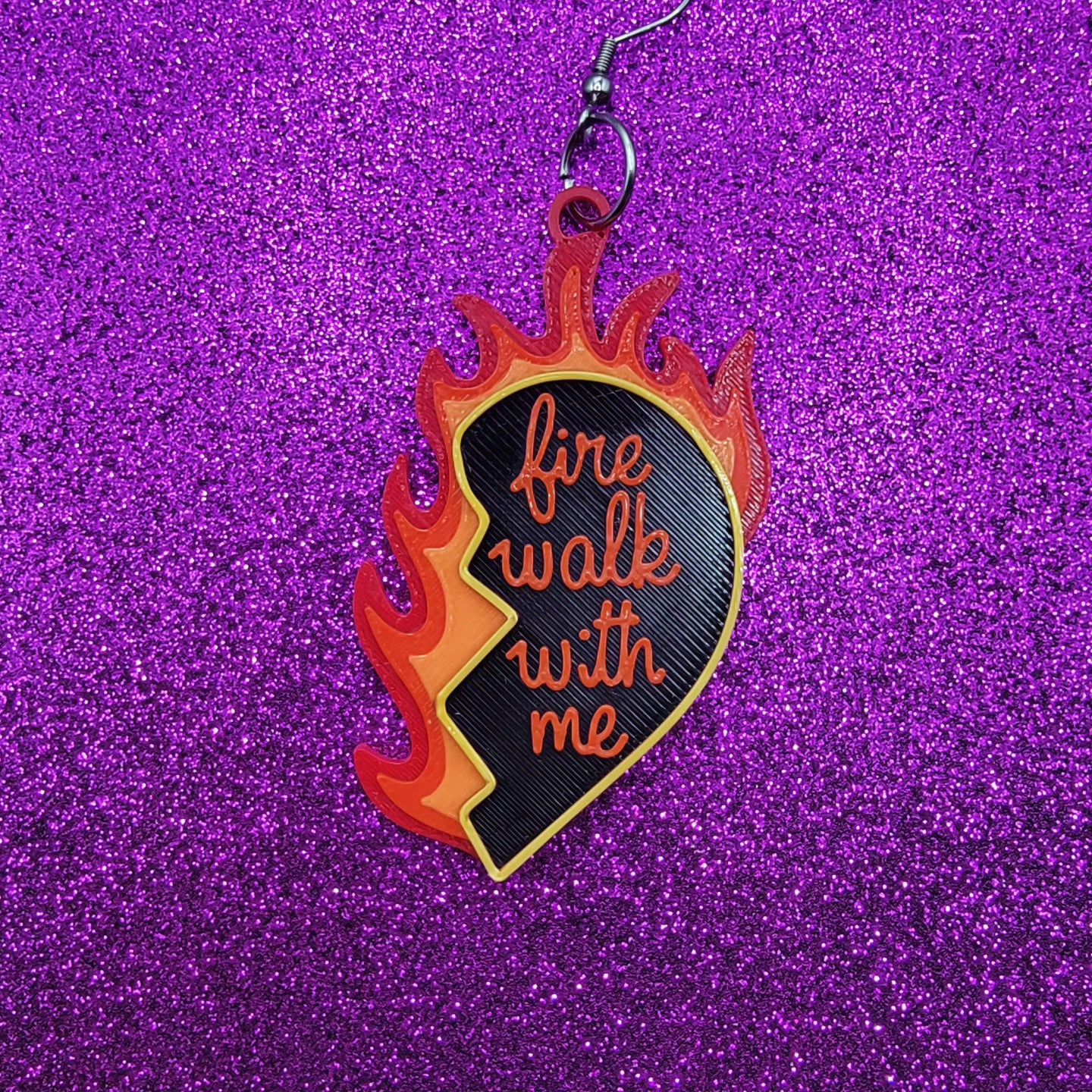 Fire Walk With Me 3D Printed Statement Earrings