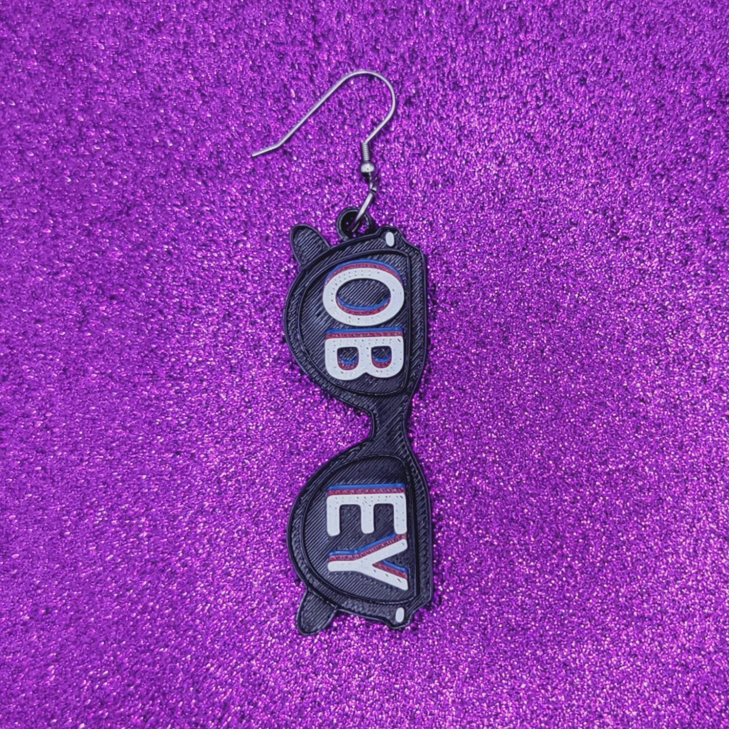 We Sleep Glasses 3D Printed Statement Earrings
