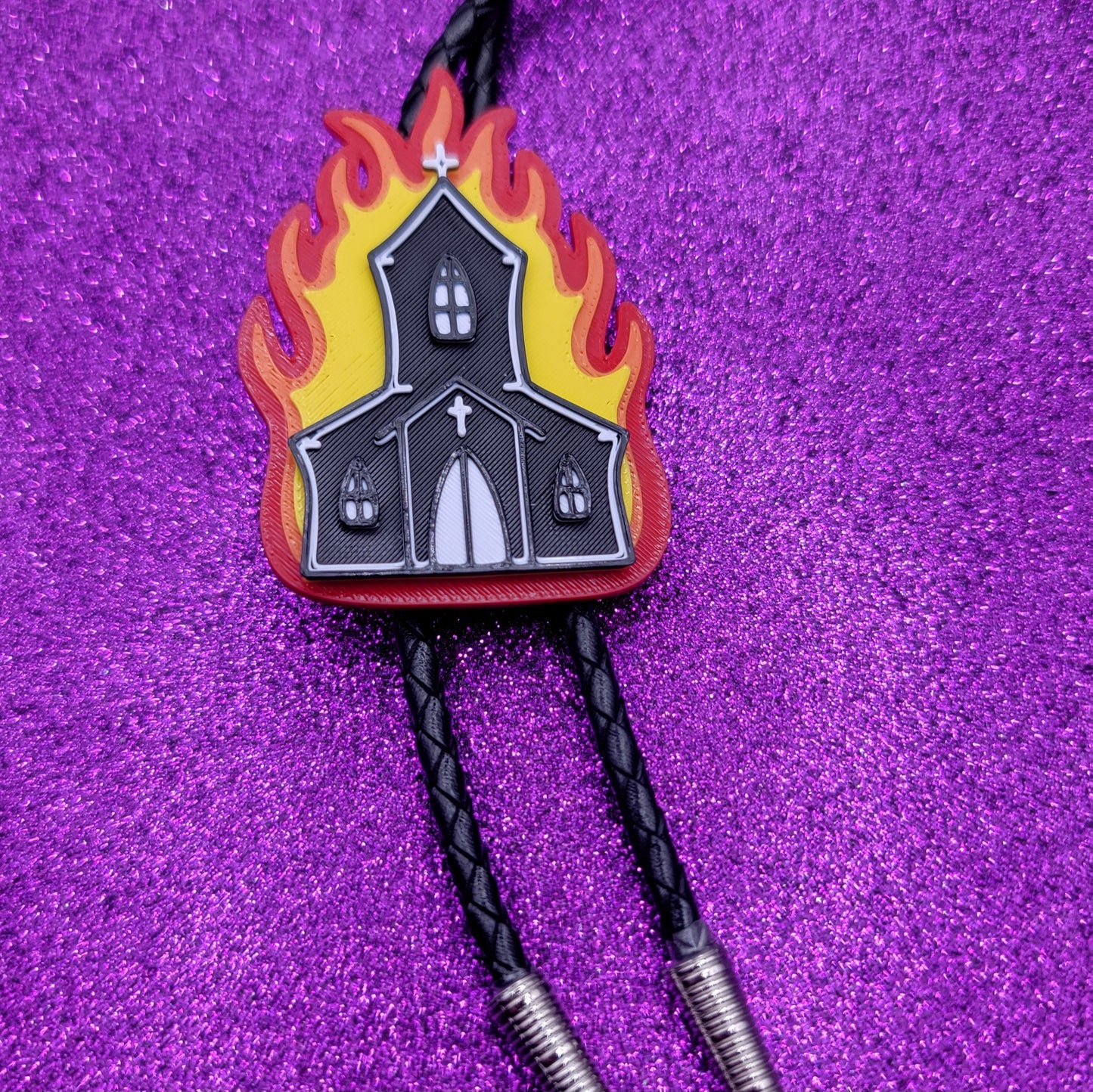 Burning Church Bolo Tie