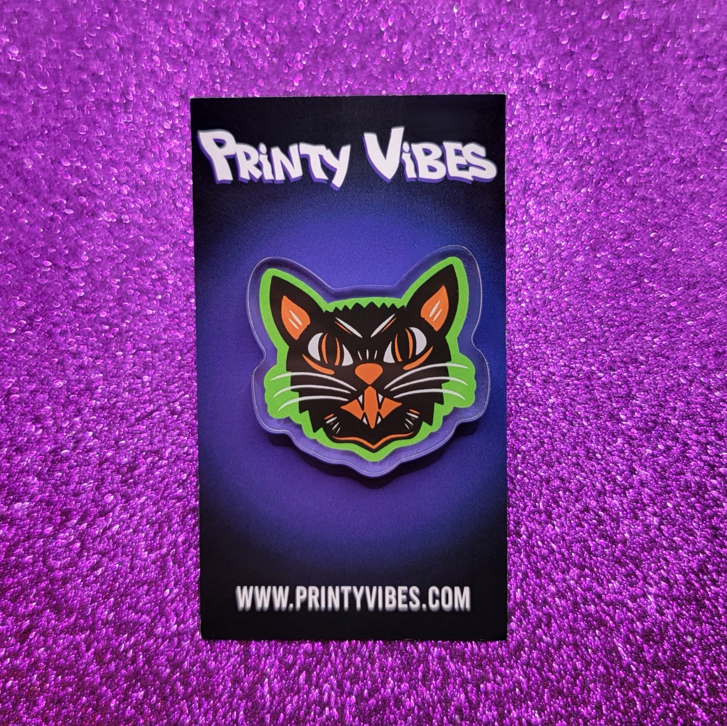 Black Cat Acrylic Pin