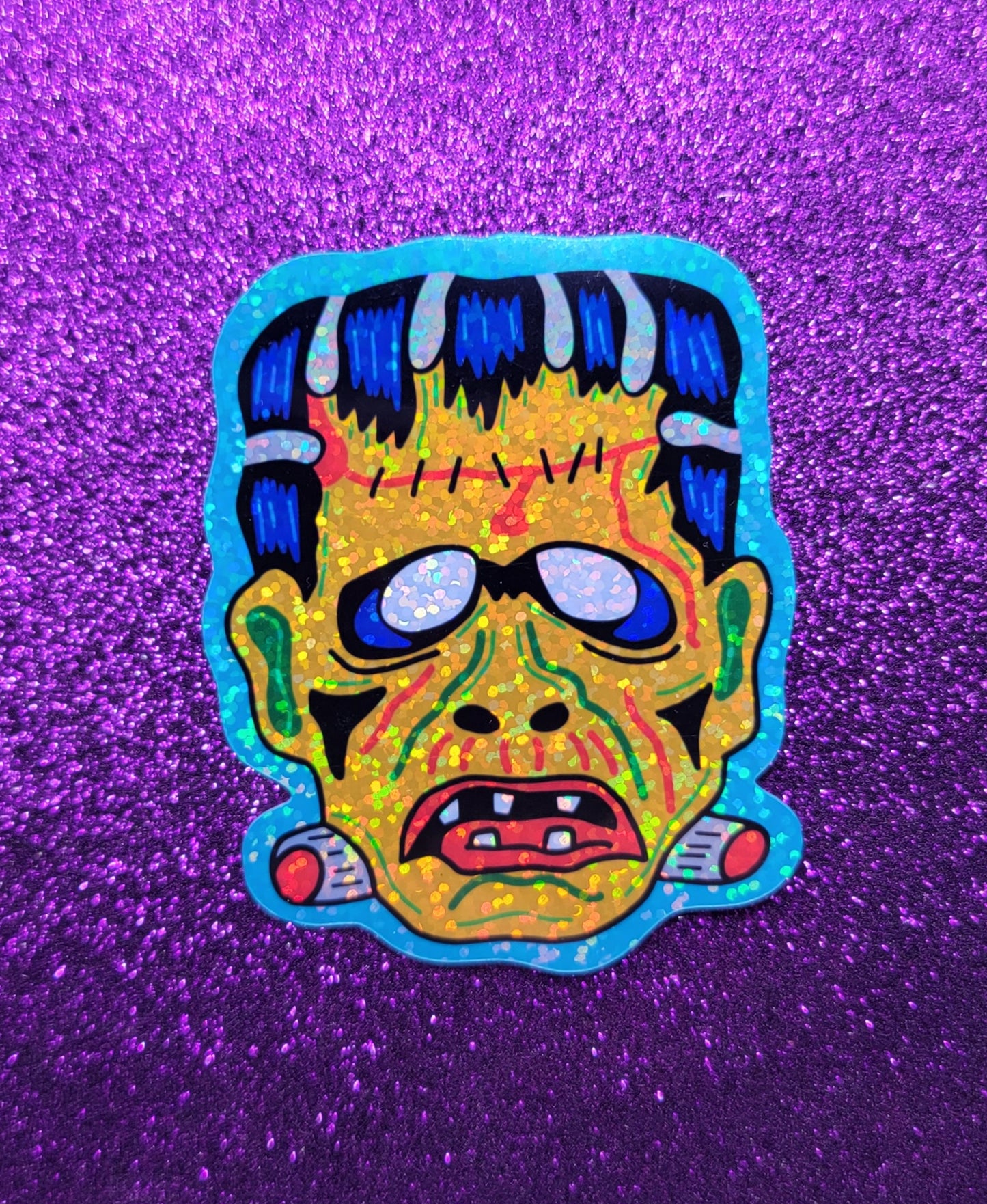 Monster Halloween Mask Holographic Sticker 2.5"x3"