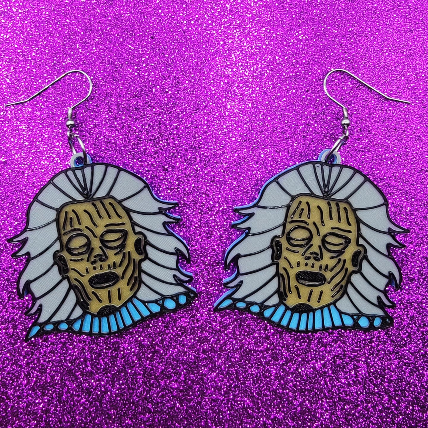 Pamela Shrine Horror Movie Statement Earrings 3D Printed