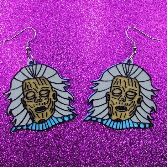 Pamela Shrine Horror Movie Statement Earrings 3D Printed