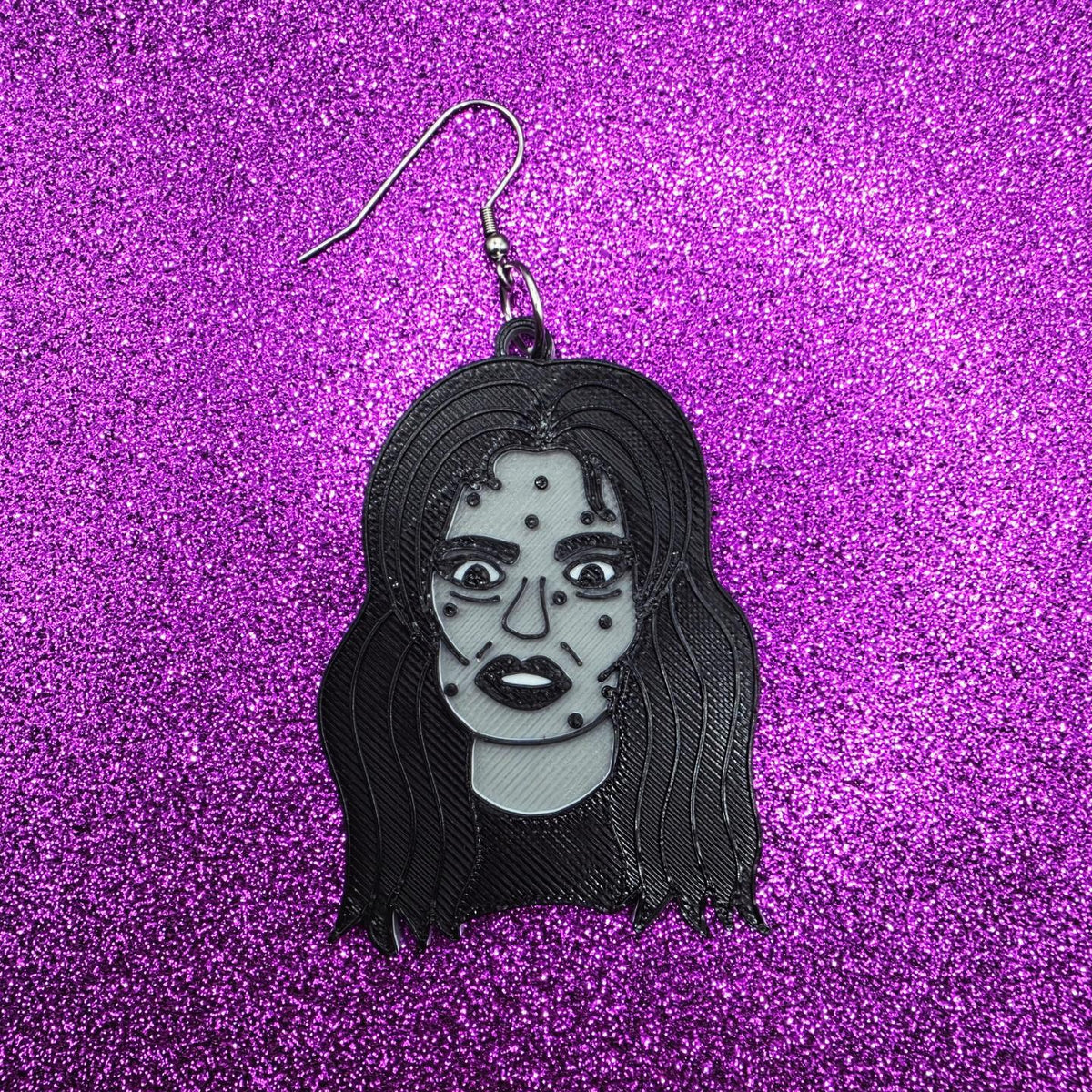Black Sunday Horror Movie Statement Earrings 3D Printed