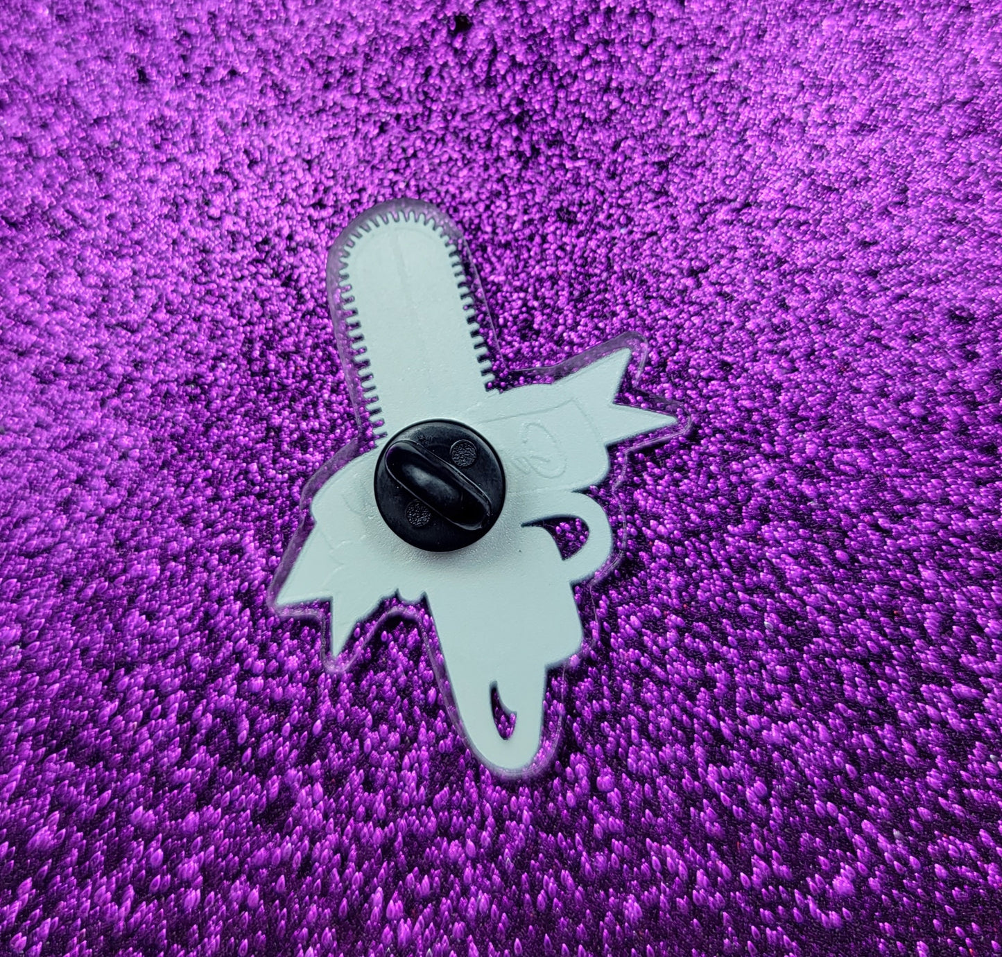 Groovy Chainsaw Acrylic Pin