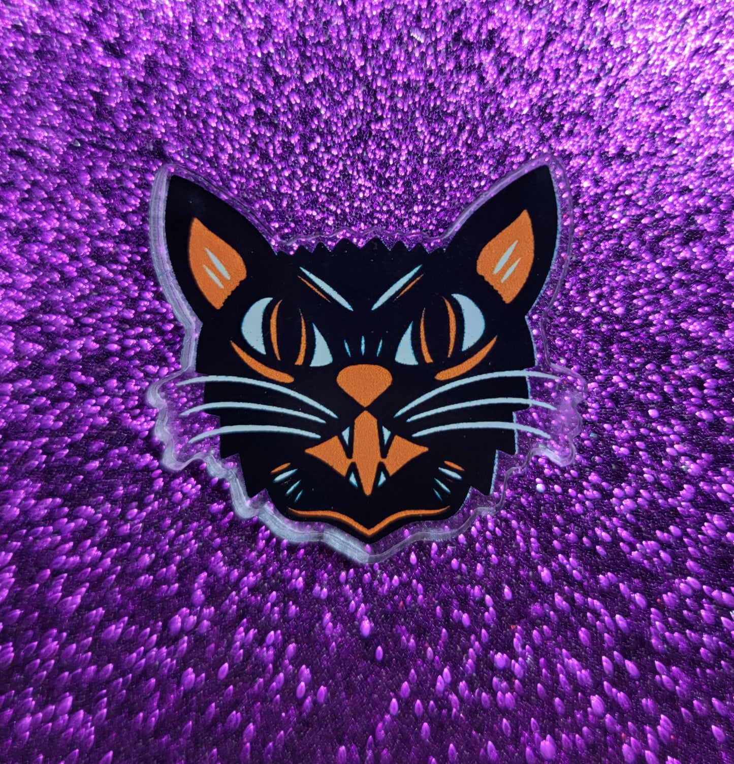 Black Cat Acrylic Pin