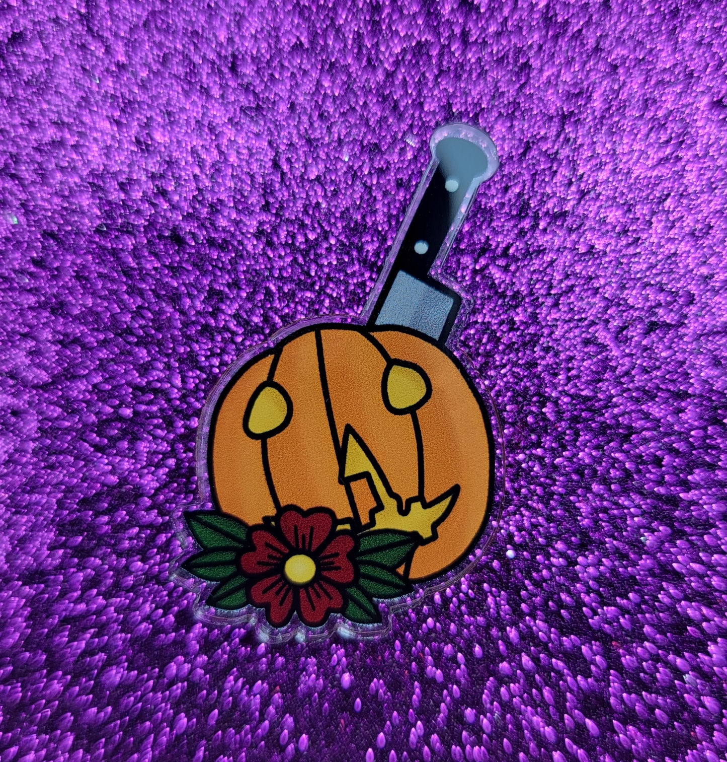 Knife Pumpkin Acrylic Pin