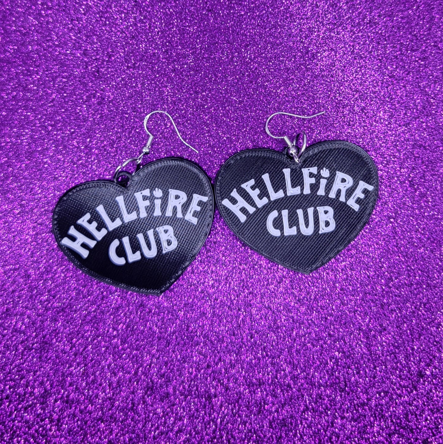 Club Hearts Statement Earrings 3D Printed