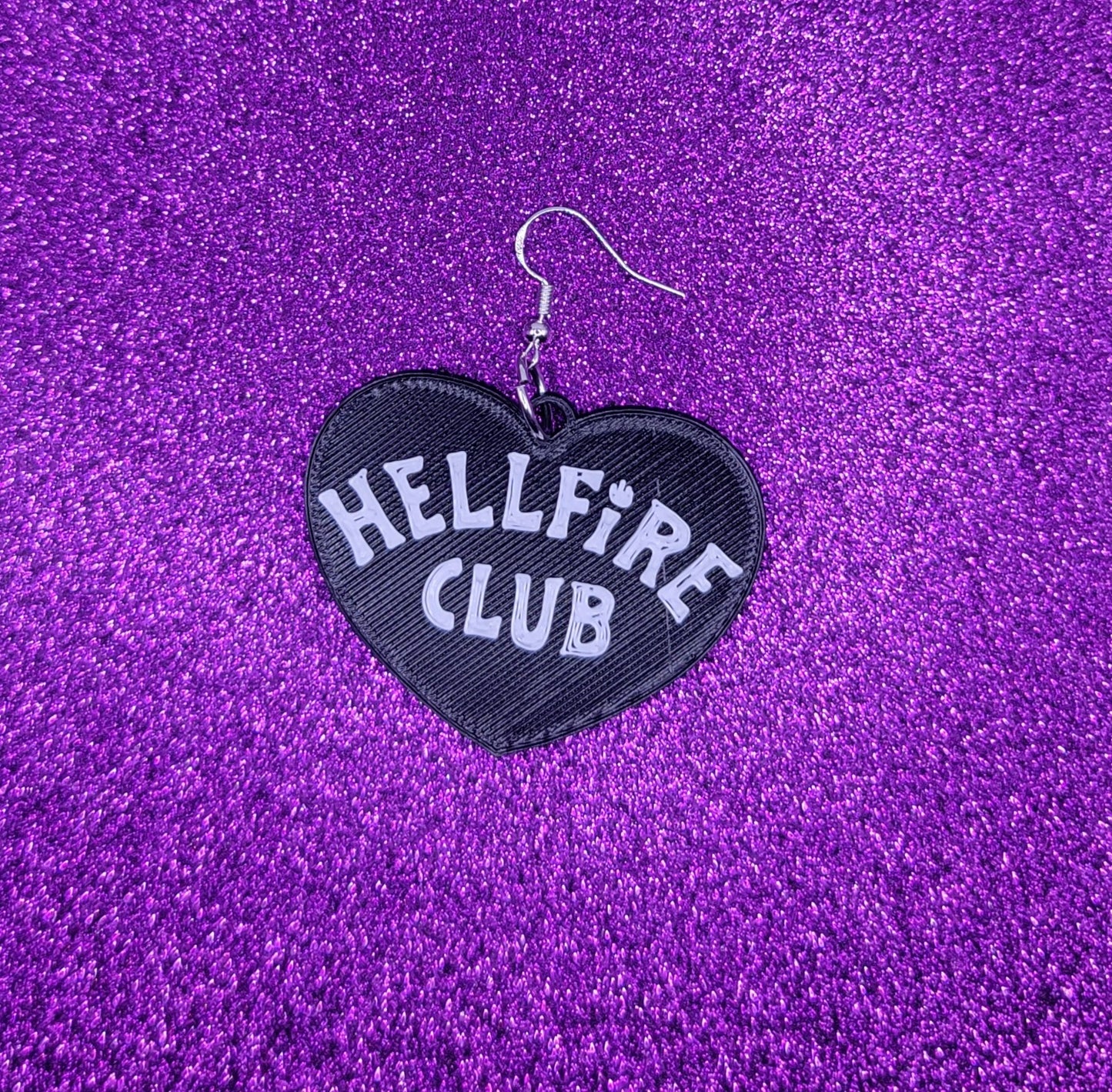 Club Hearts Statement Earrings 3D Printed